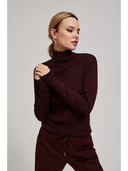 Moodo Dünner kastanienbrauner Rollkragenpullover von Moodo