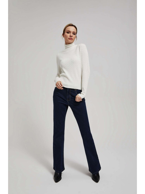 Moodo Dünner perlmuttfarbener Rollkragenpullover von Moodo