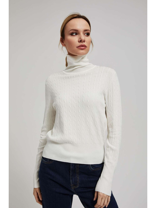 Moodo Dünner perlmuttfarbener Rollkragenpullover von Moodo