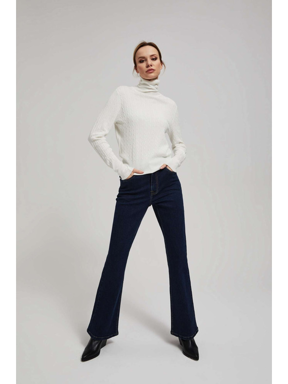 Moodo Dünner perlmuttfarbener Rollkragenpullover von Moodo