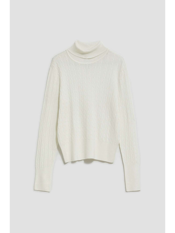 Moodo Dünner perlmuttfarbener Rollkragenpullover von Moodo