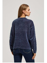 Moodo Dunkelblauer Pullover mit dekorativer Flechtmuster von Moodo
