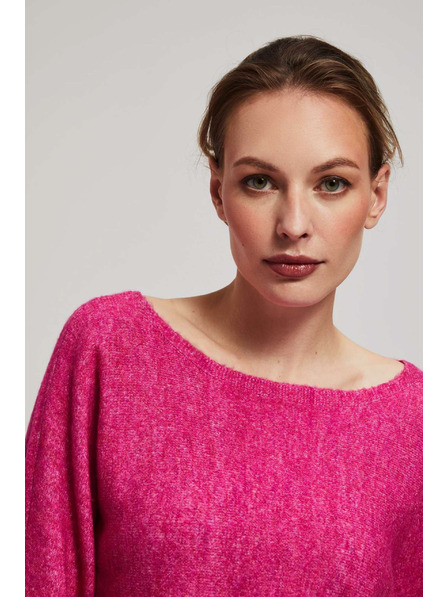 Moodo Fuchsiafarbener Pullover mit 3/4-Ärmeln von Moodo