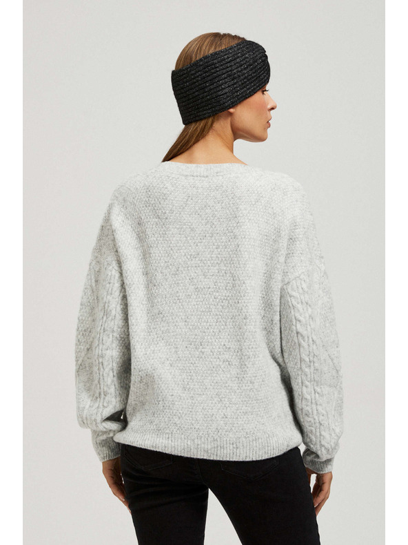 Moodo Grauer Pullover mit V-Ausschnitt von Moodo