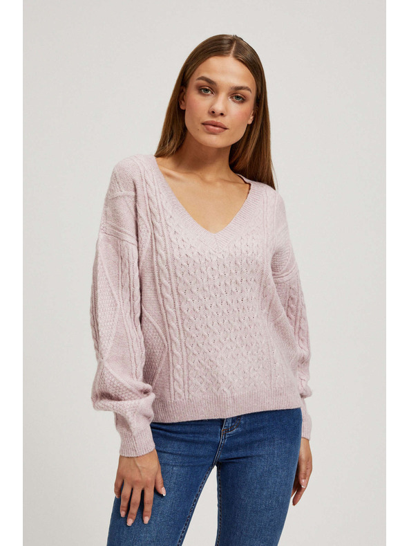 Moodo Rosa Pullover mit V-Ausschnitt von Moodo