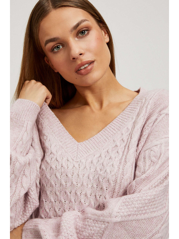 Moodo Rosa Pullover mit V-Ausschnitt von Moodo