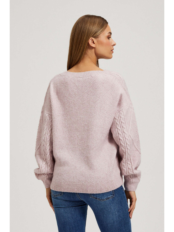 Moodo Rosa Pullover mit V-Ausschnitt von Moodo