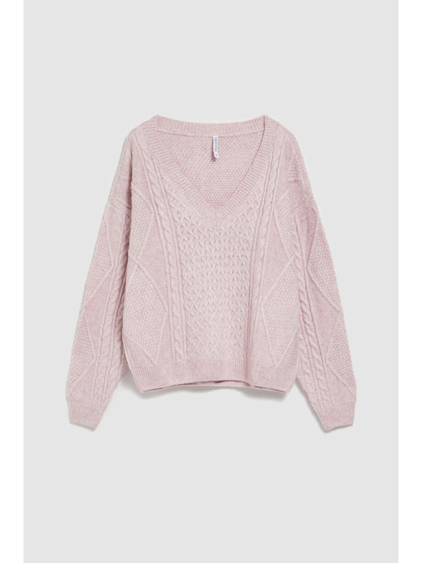 Moodo Rosa Pullover mit V-Ausschnitt von Moodo