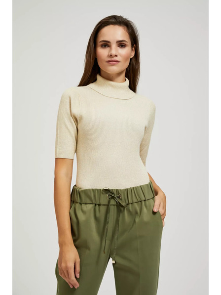 Moodo Rollkragenpullover mit metallischem Garn perlmutt Moodo