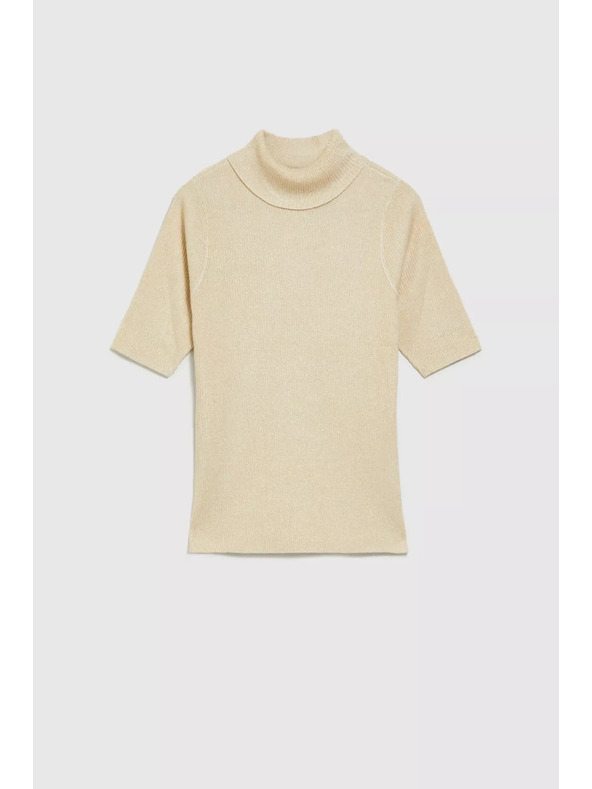 Moodo Rollkragenpullover mit metallischem Garn perlmutt Moodo