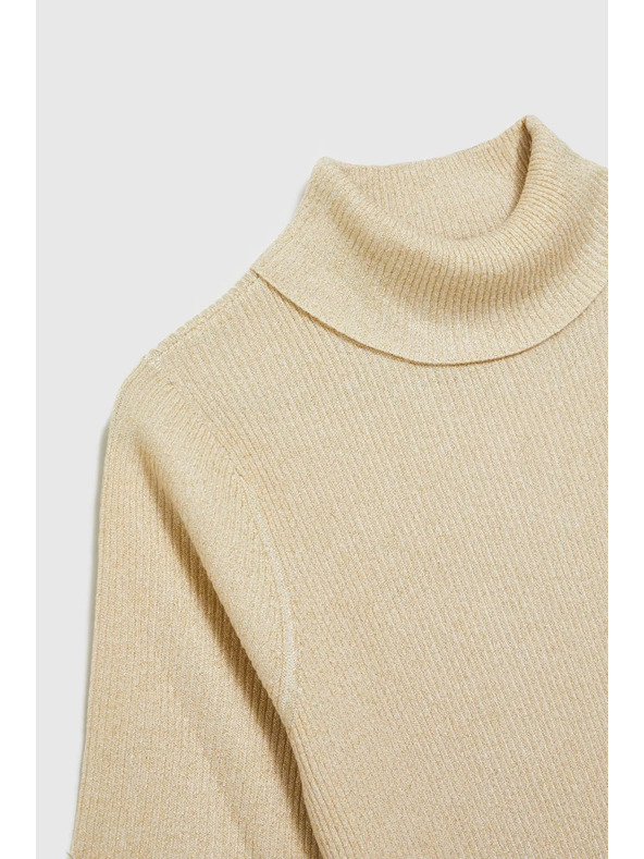 Moodo Rollkragenpullover mit metallischem Garn perlmutt Moodo