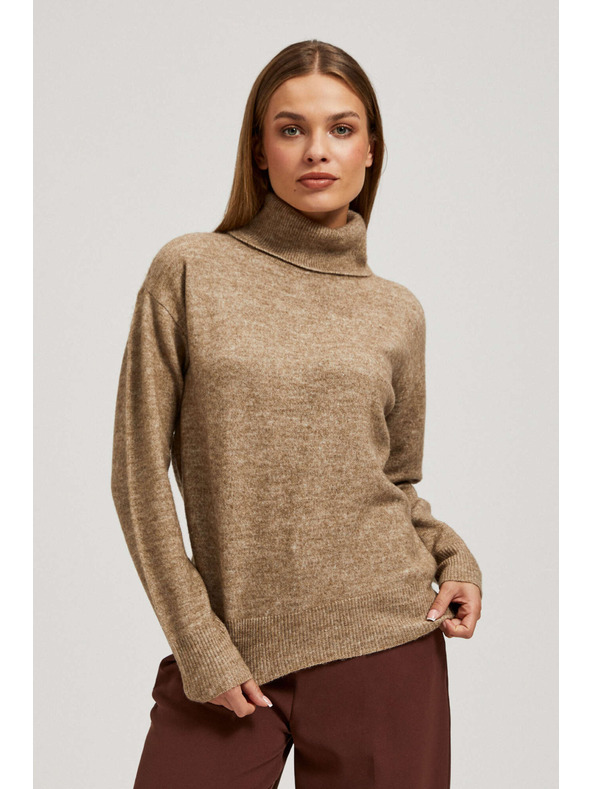 Moodo Rollkragenpullover beige Moodo