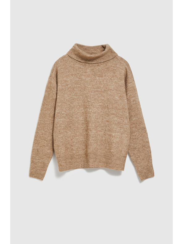 Moodo Rollkragenpullover beige Moodo