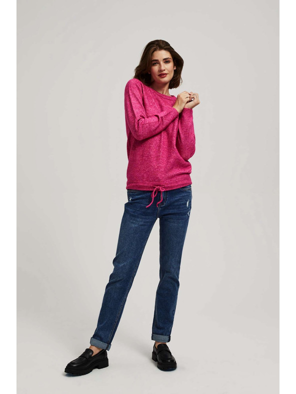 Moodo Pullover mit Bindung fuchsia Moodo