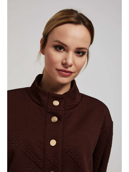 Moodo Hoodie mit dekorativen Knöpfen braun Moodo