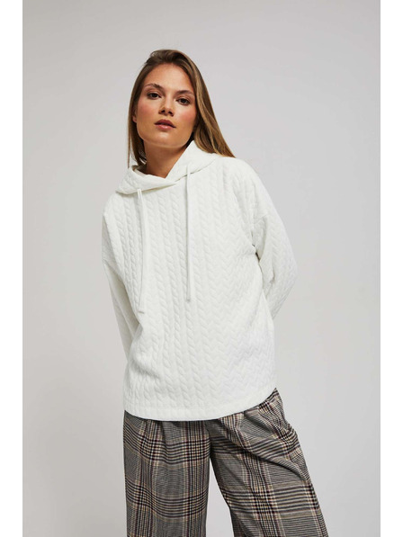 Moodo Hoodie mit Kapuze und langen Ärmeln perlmutt Moodo