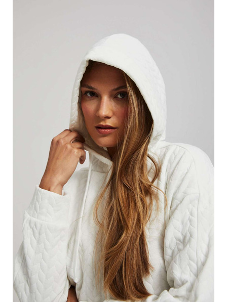 Moodo Hoodie mit Kapuze und langen Ärmeln perlmutt Moodo