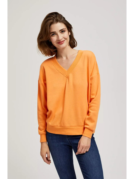 Moodo V-Ausschnitt Bluse orange Moodo