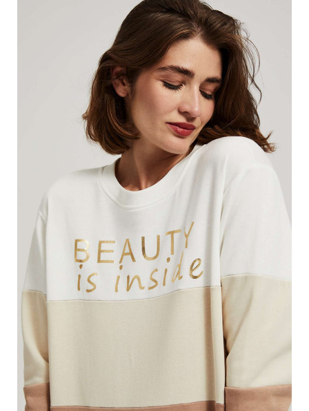 Moodo Pullover mit Aufdruck dunkelbeige Moodo