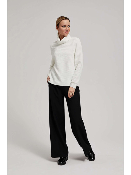 Moodo Hoodie mit breitem Rollkragen perlmutt Moodo