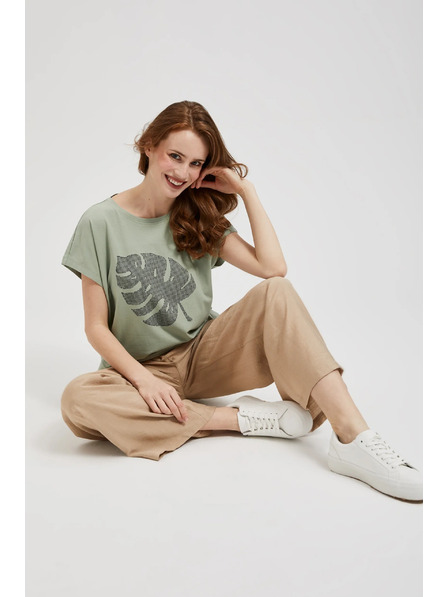 Moodo Bluse mit Aufdruck olivgrün Moodo