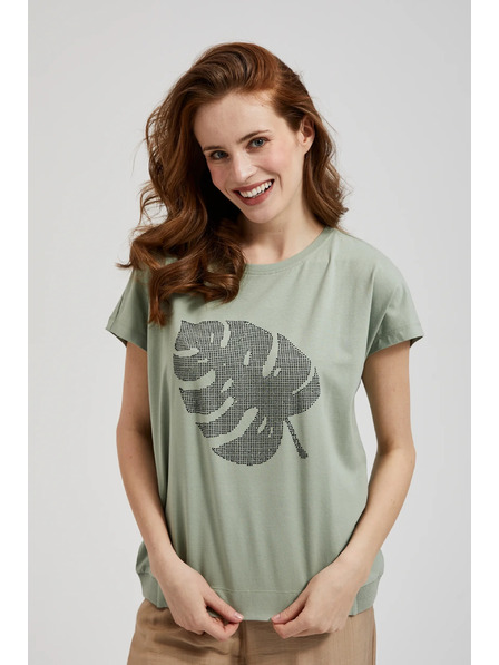 Moodo Bluse mit Aufdruck olivgrün Moodo