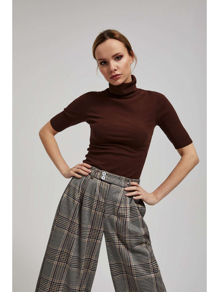 Moodo Gerippte Rollkragen-Bluse in Braun von Moodo