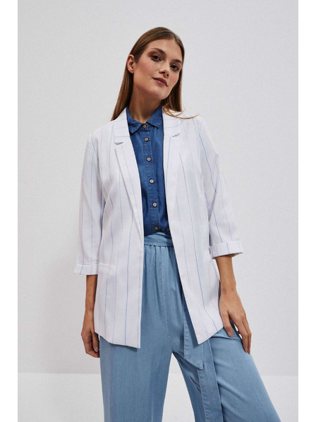 Moodo Weiß gestreifter Blazer von Moodo