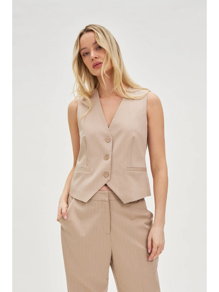 Moodo Gestreifte Weste in Beige von Moodo