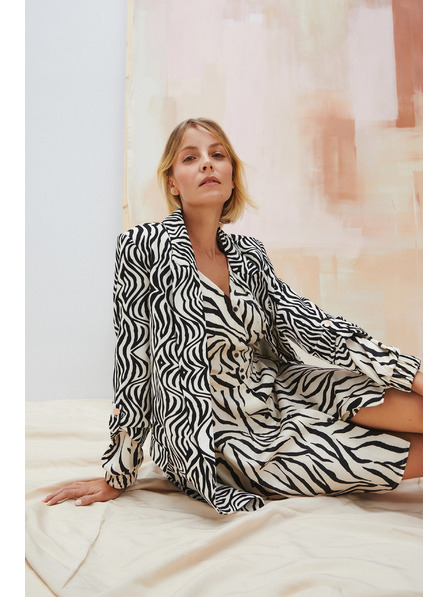 Moodo Gemusterter Blazer in Beige von Moodo