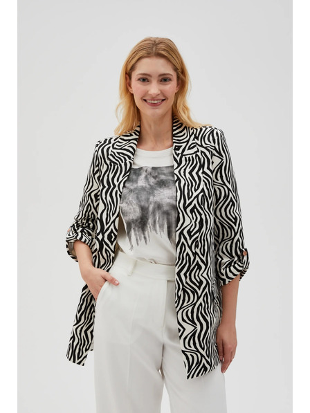 Moodo Gemusterter Blazer in Beige von Moodo