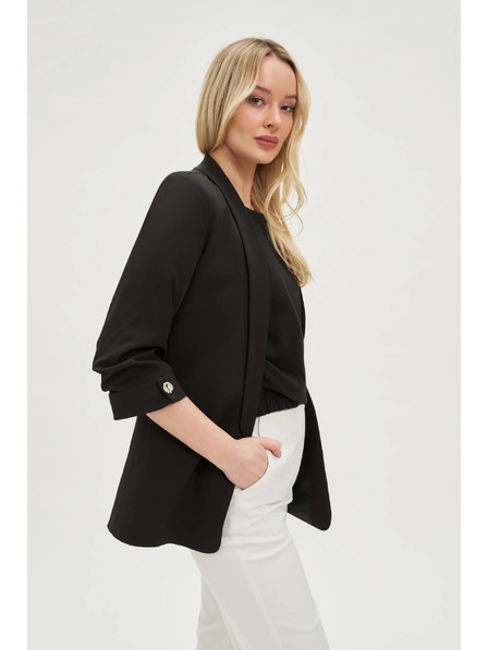 Moodo Blazer mit gerafftem 3/4-Arm in Schwarz von Moodo