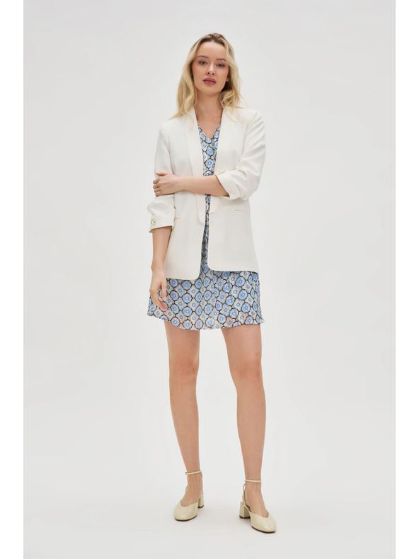 Moodo Sakko mit geraffftem Ärmel weiß Moodo