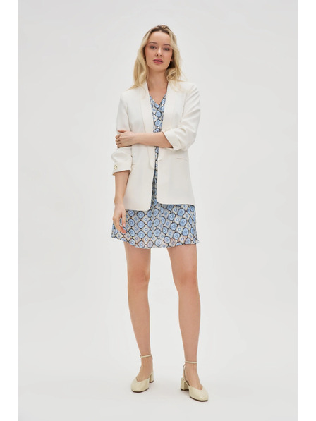 Moodo Sakko mit geraffftem Ärmel weiß Moodo