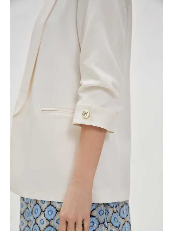 Moodo Sakko mit geraffftem Ärmel weiß Moodo