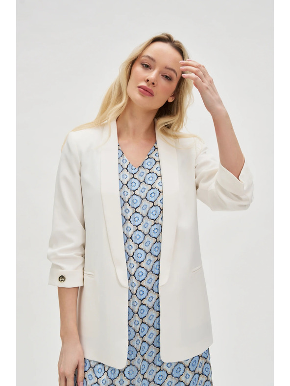 Moodo Sakko mit geraffftem Ärmel weiß Moodo