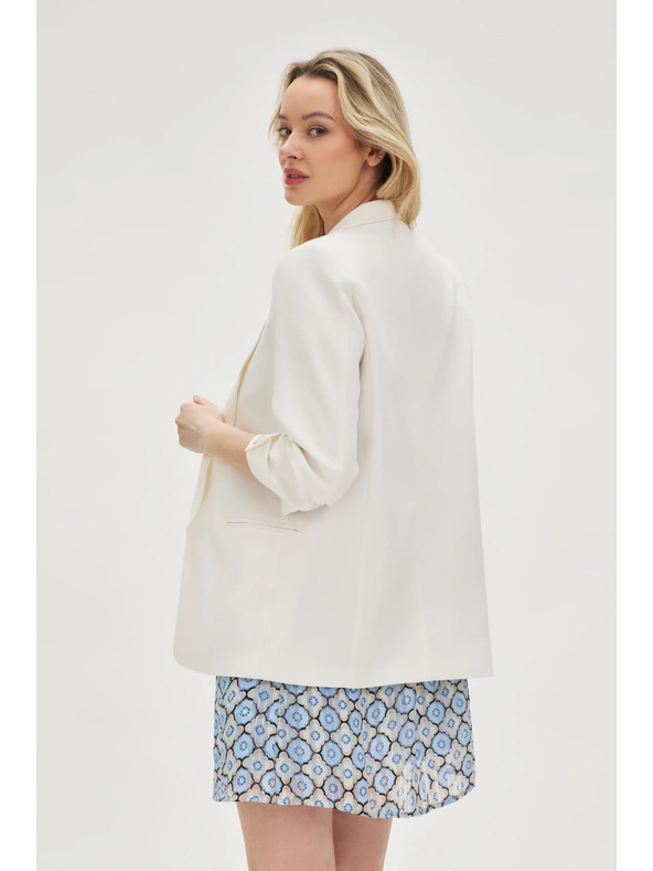 Moodo Sakko mit geraffftem Ärmel weiß Moodo