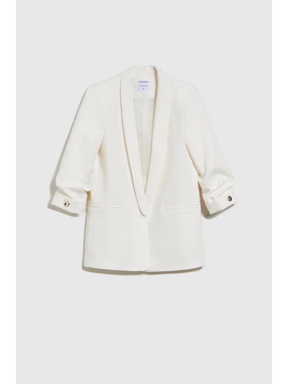 Moodo Sakko mit geraffftem Ärmel weiß Moodo