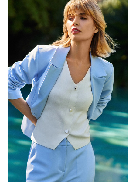 Moodo Kurzes Sakko hellblau Moodo