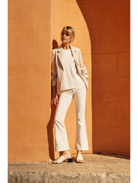 Moodo Sakko mit gerafftem 3/4-Ärmel beige Moodo