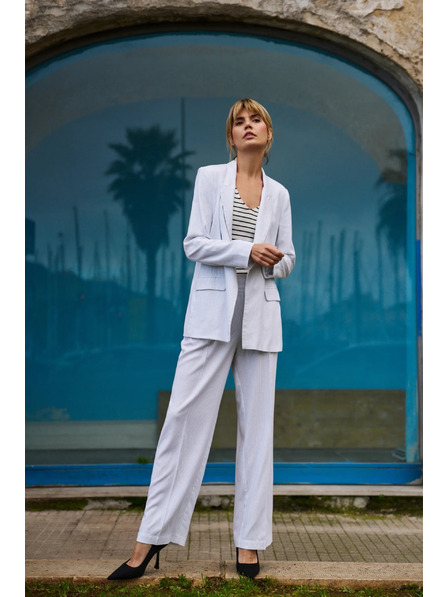 Moodo Viskose-Sakko mit Streifen weiß Moodo