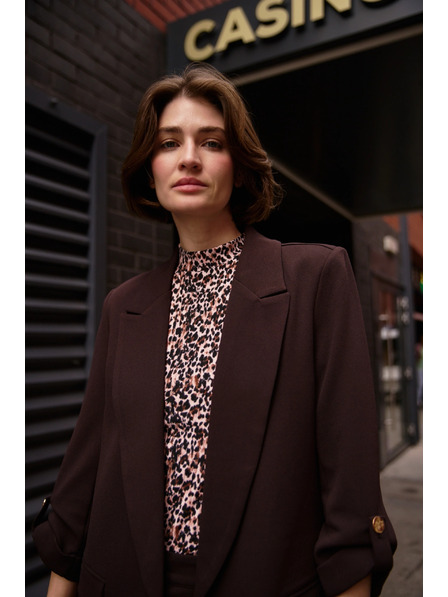 Moodo Sakko mit 3/4-Ärmeln braun Moodo