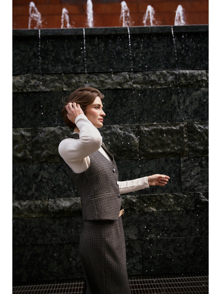 Moodo Elegante Weste dunkelbeige Moodo