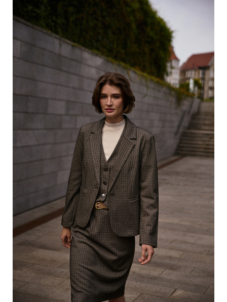 Moodo Einreihiger Blazer in Dunkelbeige Moodo