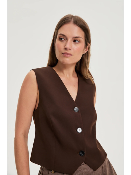 Moodo Elegante Weste braun Moodo