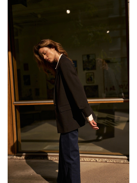 Moodo Glattes Sakko schwarz Moodo