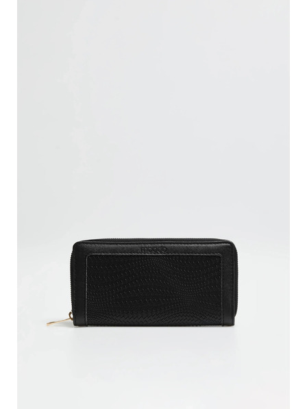 Moodo Schwarze Reißverschluss-Geldbörse von Moodo
