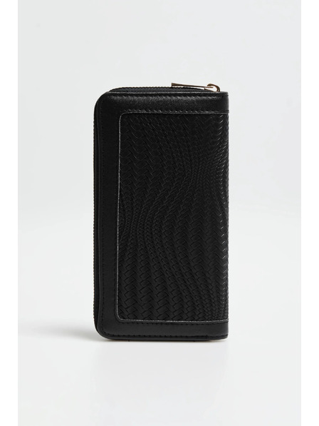 Moodo Schwarze Reißverschluss-Geldbörse von Moodo