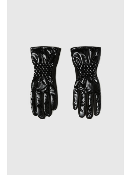 Moodo Schwarze Handschuhe in Lederimitat von Moodo