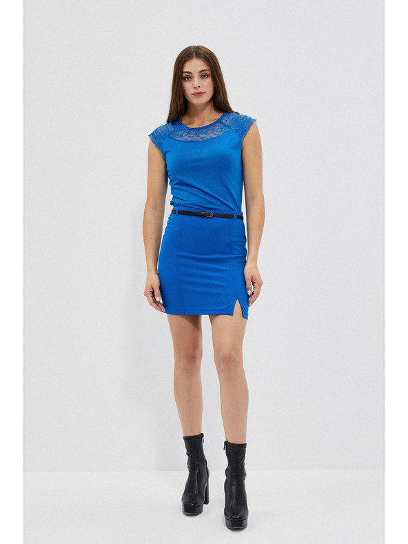 Moodo Blauer Mini-Rock mit Gürtel von Moodo